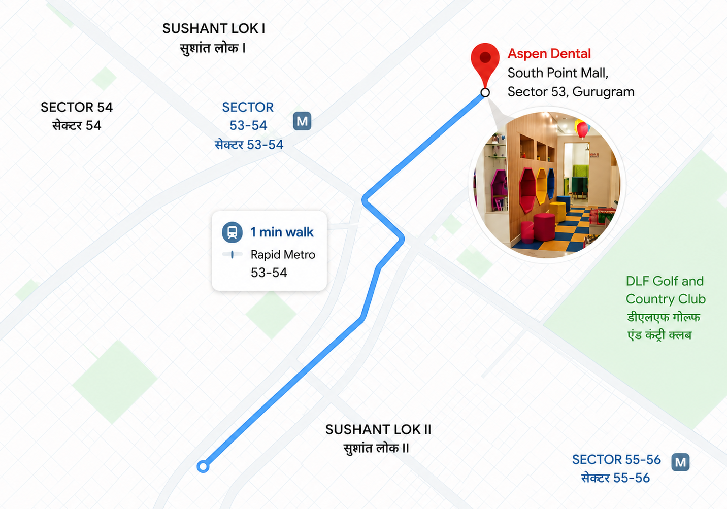 Aspen Dental Location — South Point Mall, Sector 53, Golf Course Road, Gurgaon